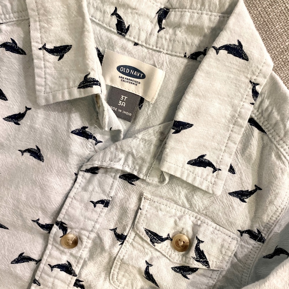 Toddler Whale Button-down